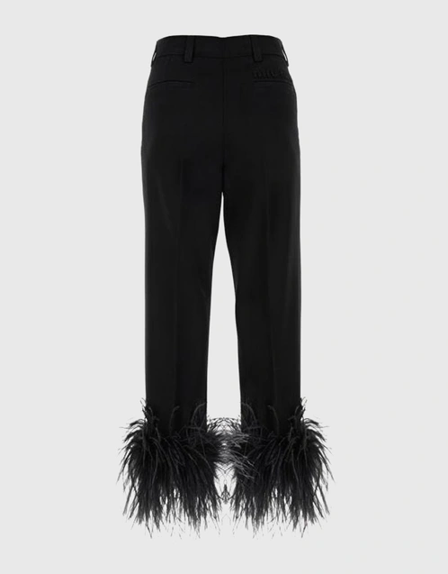 Feather Trimmed Pants
