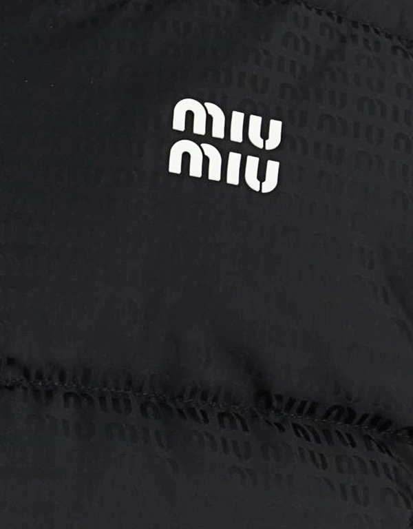 Miu Miu All-Over Logo Print Down Jacket