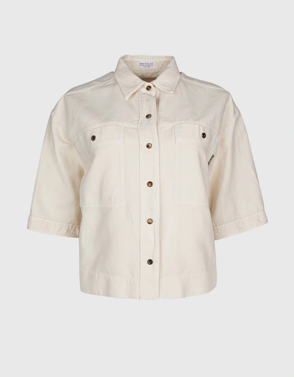Brunello Cucinelli Cotton And Linen Shirt