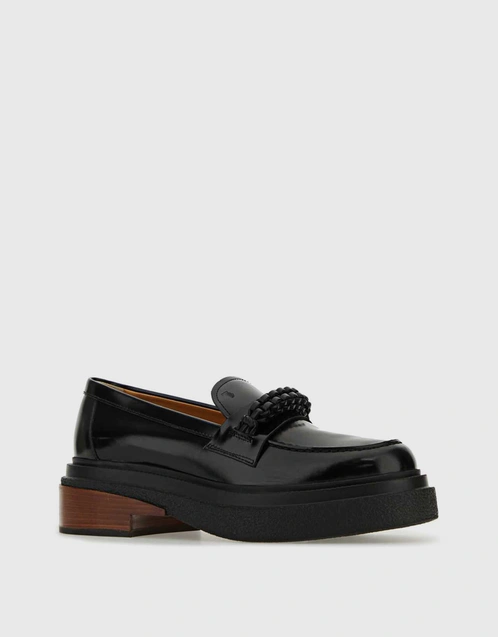 Mocassini Leather Braided Strap Loafers