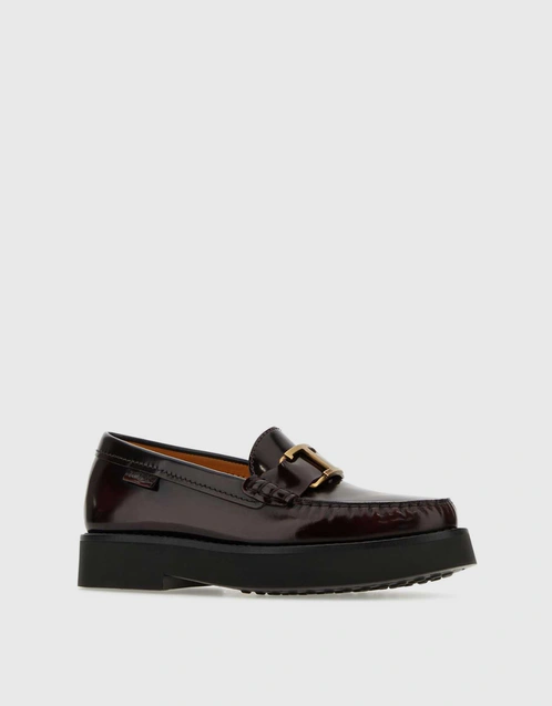 T Timeless Elegant Brushed Leather Loafers