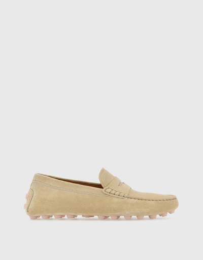 Gommino Bubble Suede Casual Loafers-Tan