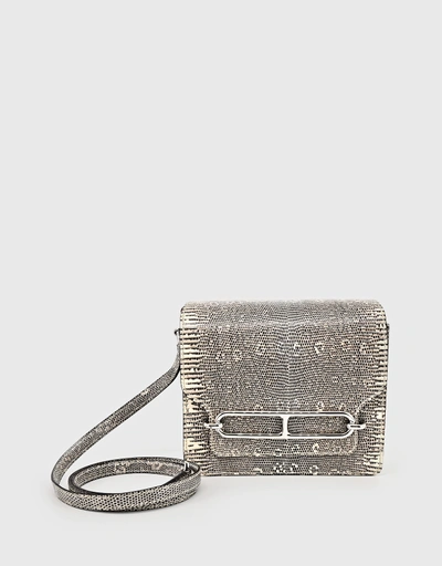 Hermes Roulis 18 Ombre 蜥蜴皮斜背豬鼻包-Gray Silver Hardware