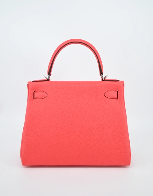 Hermes Kelly 28 Togo 牛皮凱莉包-Rose Texas Silver Hardware