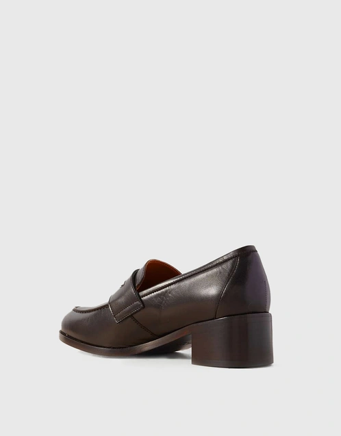Derby-Style Leather Loafers-Brown