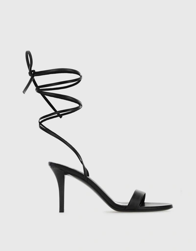 Calf Leather Ankle Strap High Heeled Sandals