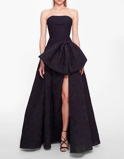 Calathea Off The Shoulder Gown-Navy