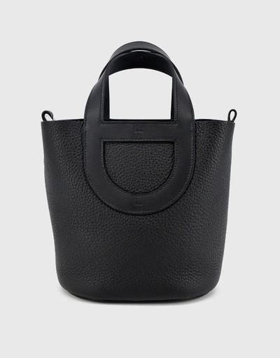 Hermes In The Loop 23 Taurillon Clemence And Swift Leather Handbag-Noir Silver Hardware