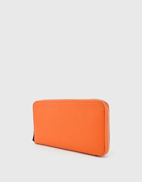 Hermes Silk In Epsom Leather Long Wallet-Orange