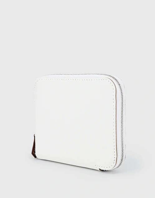 Hermes Silk In Compact Evercolor And Barenia Leather Short Wallet-White
