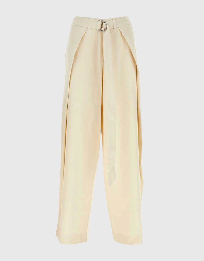 AMI Paris Belted Wide Leg Pants (Pants) IFCHIC.COM