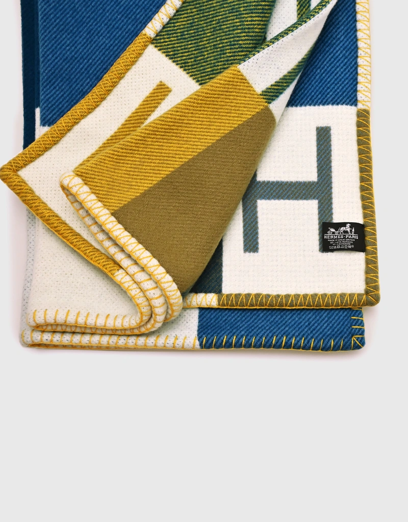 Hermès Hermès Avalon Vibration Jacquard Wool And Cashmere Throw