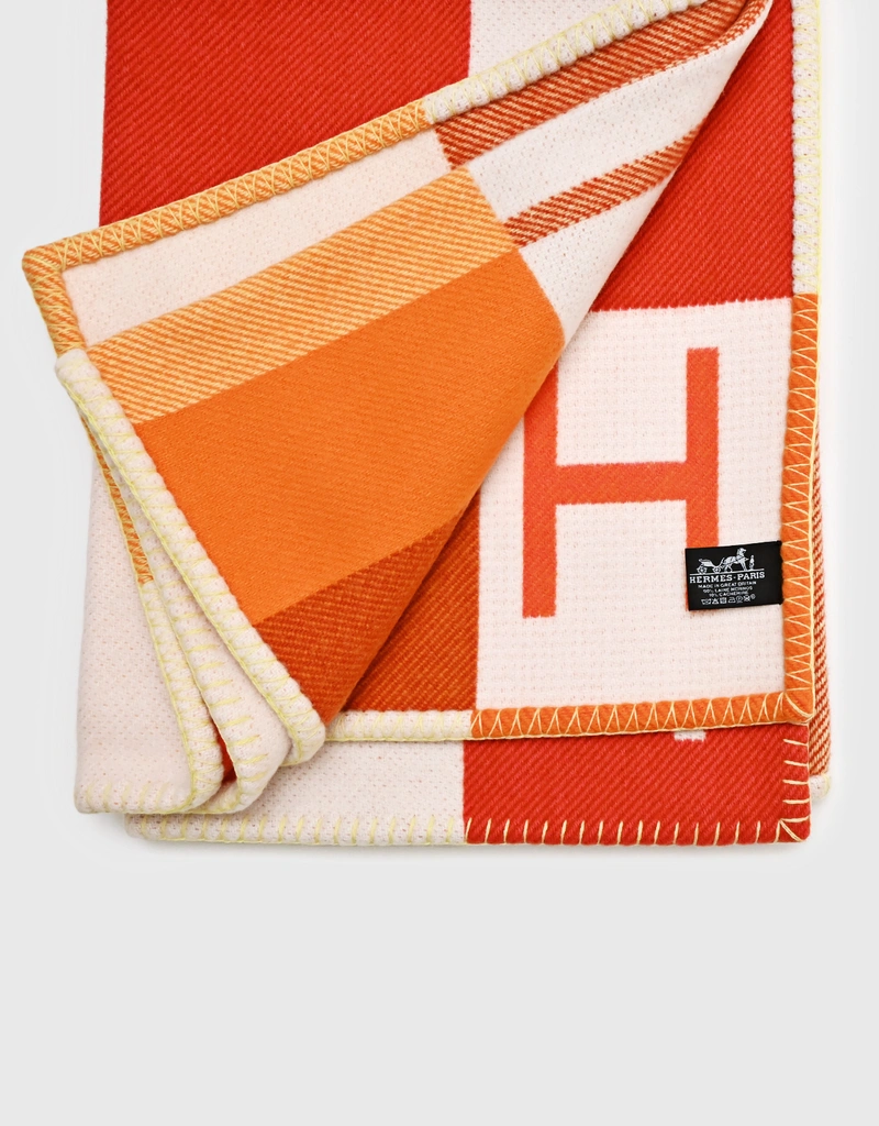 Hermès Hermès Avalon Vibration Jacquard Wool And Cashmere Throw