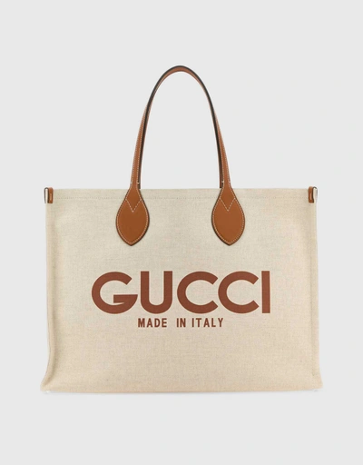 Gucci 印花帆布大型托特包