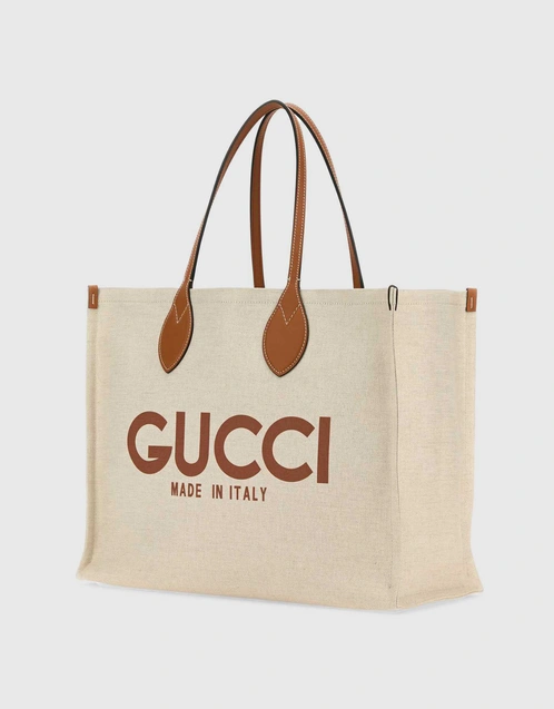 Gucci 印花帆布大型托特包