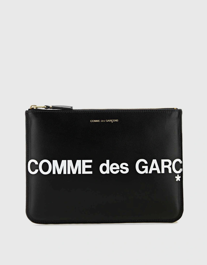 Comme des Garcons Wallet CDG Huge Logo Printed Leather Wallet