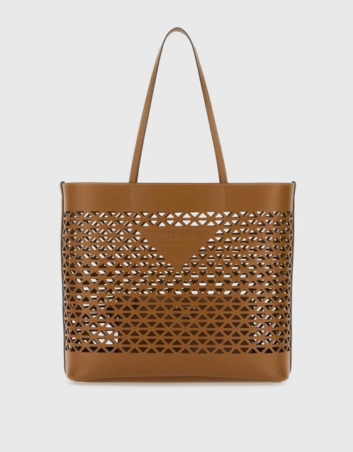 Prada Cut-Out Detailing Leather Tote Bag (トートバッグ) IFCHIC.COM