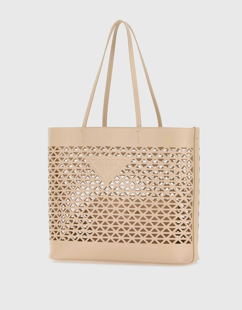 Prada Cut-Out Detailing Leather Tote Bag (トートバッグ) IFCHIC.COM
