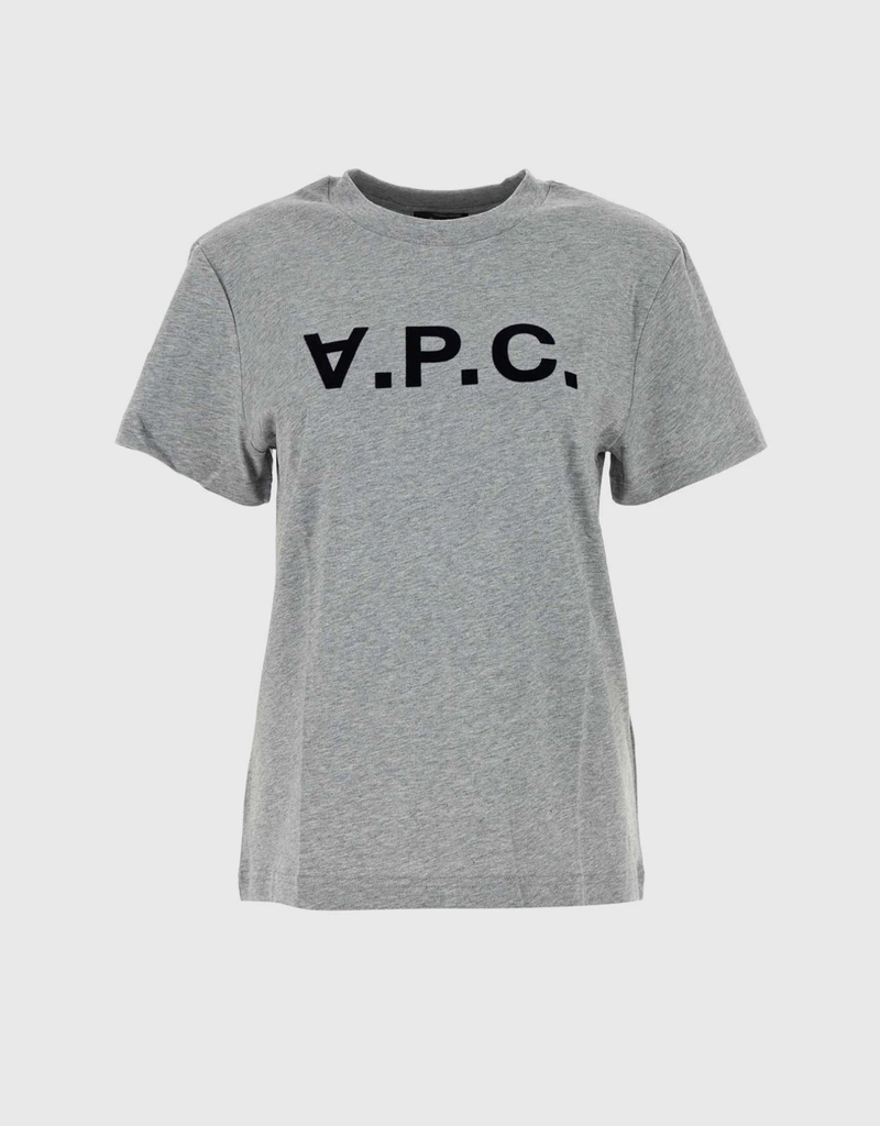 A.P.C. Cotton Round Neck Melange T-Shirt (トップス) IFCHIC.COM