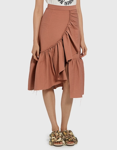 Bonnie Ruffled Wrap Midi Skirt
