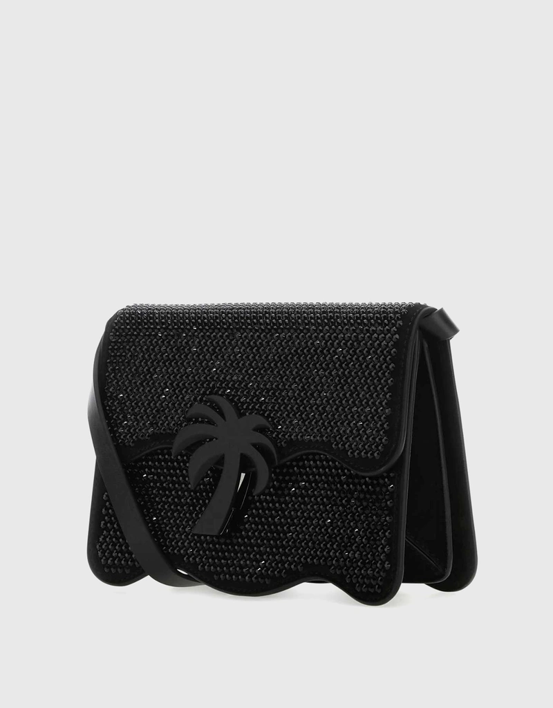 Palm Angels Calf Leather Palm Rhinestones Crossbody Bag (Shoulder