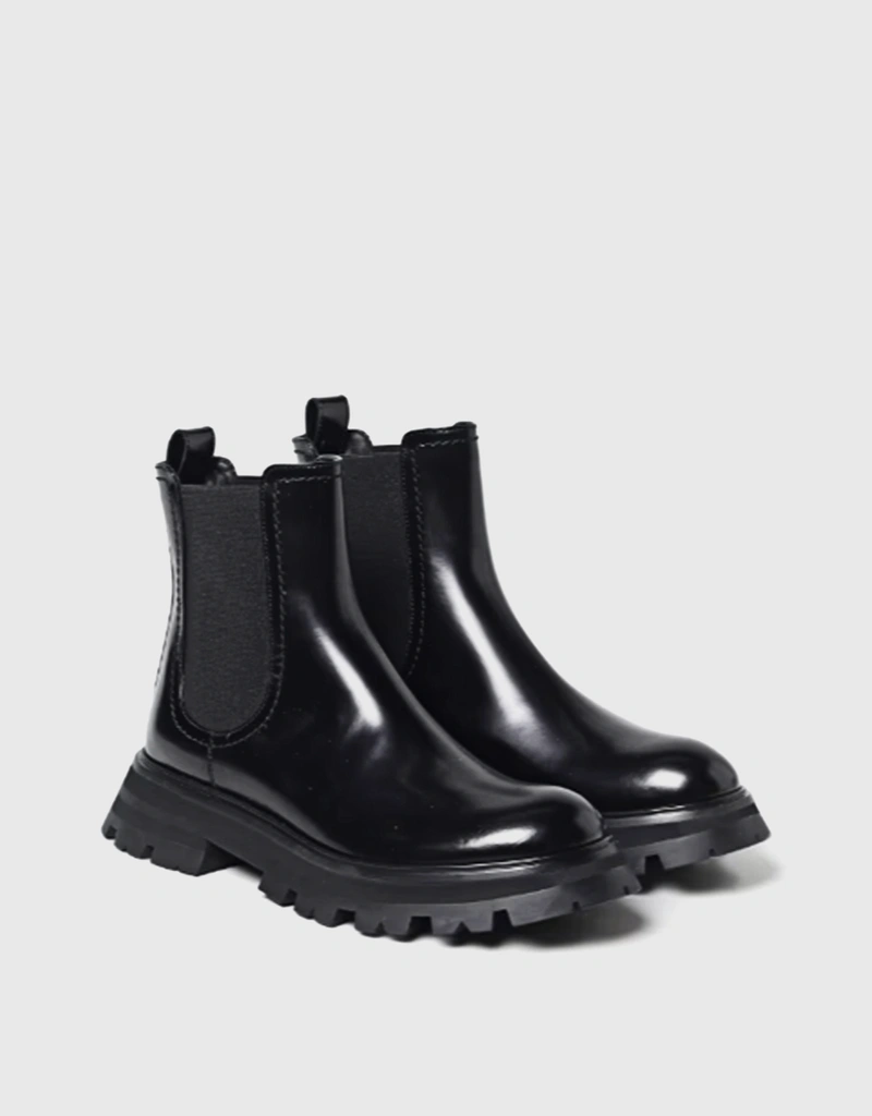 Alexander McQueen Leather Mid-Heeled Ankle Boots (Boots) IFCHIC.COM