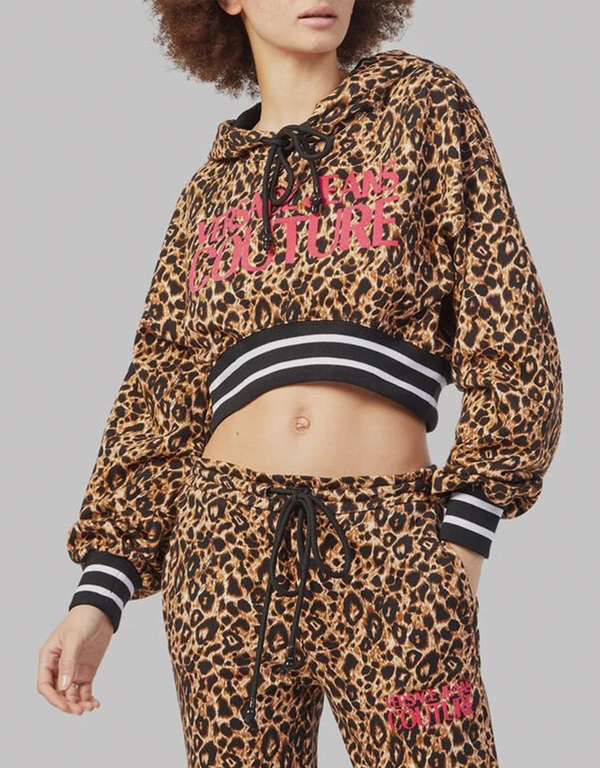 Versace Jeans Couture Leopard Fleece Hoodie