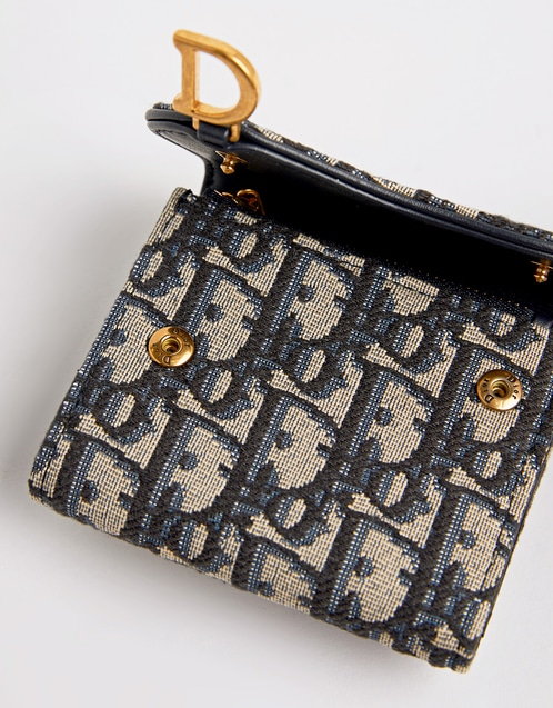 Dior Saddle Jacquard Tri-Fold Wallet () IFCHIC.COM