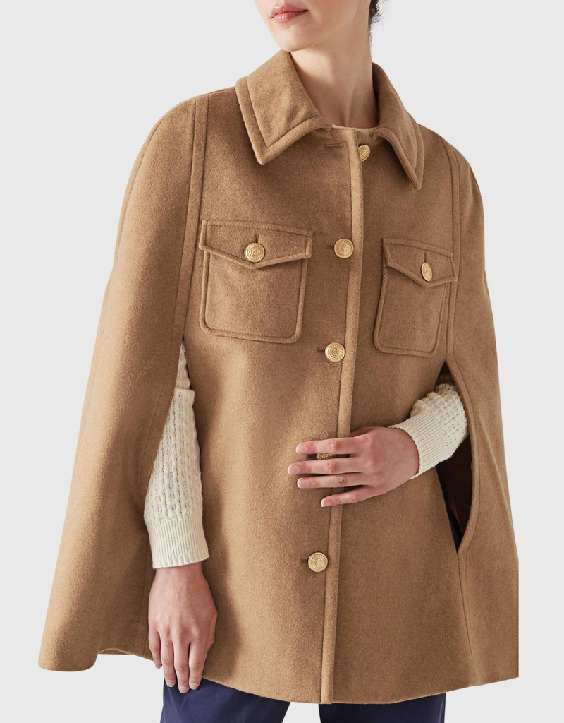 LK Bennett Carter Recycled Wool Cape (ジャケット) IFCHIC.COM