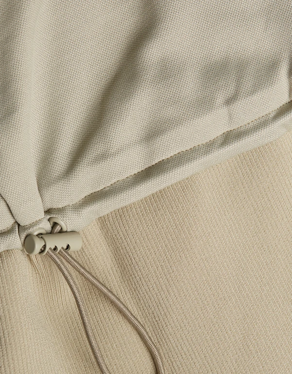 Astor 羅紋袖口針織抽褶上衣