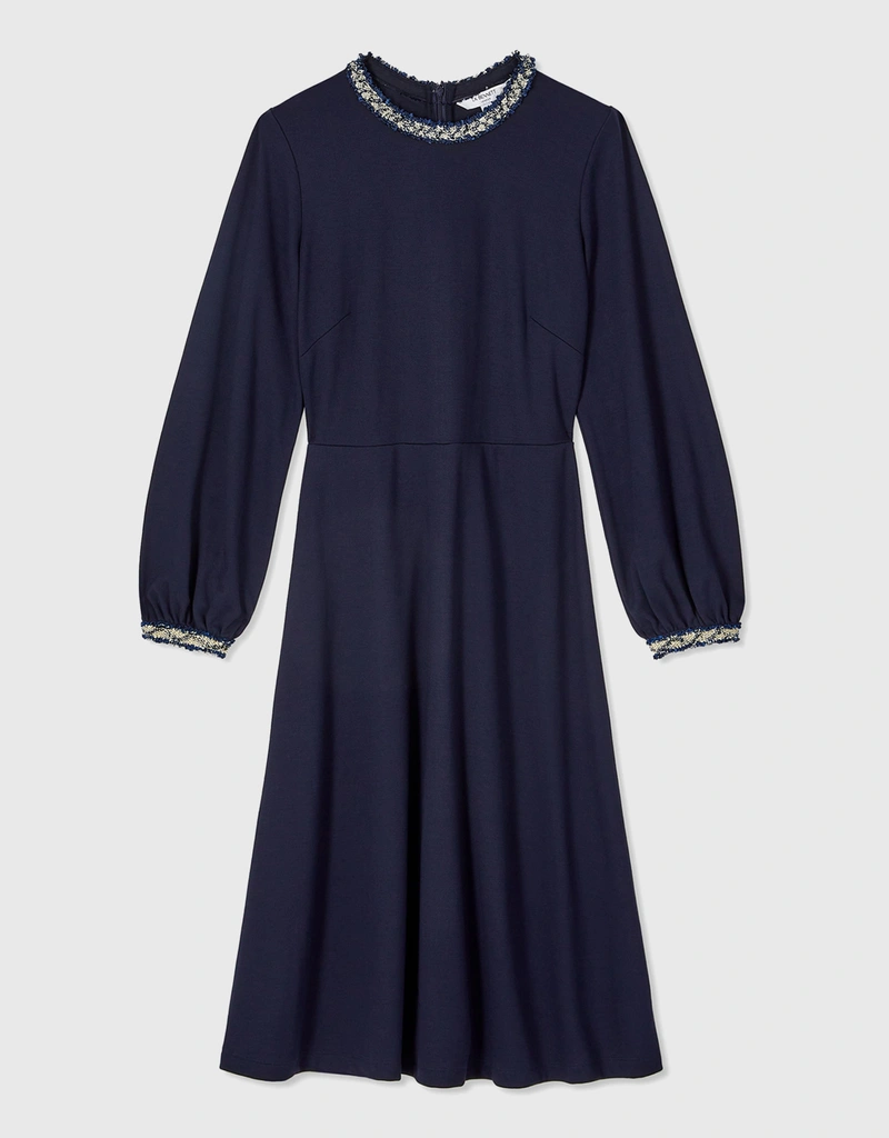 LK Bennett Yvonne Balloon Sleeves Knee Length Dress (ドレス