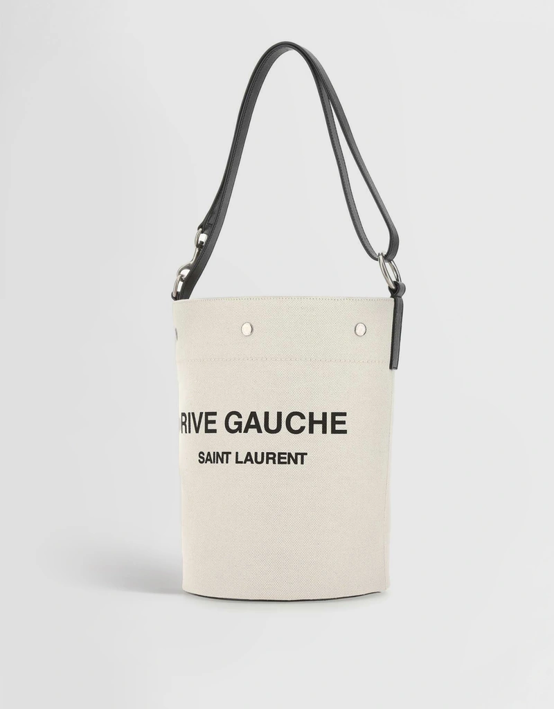 Saint Laurent Rive Gauche Medium Canvas Bucket Bag (ショルダー