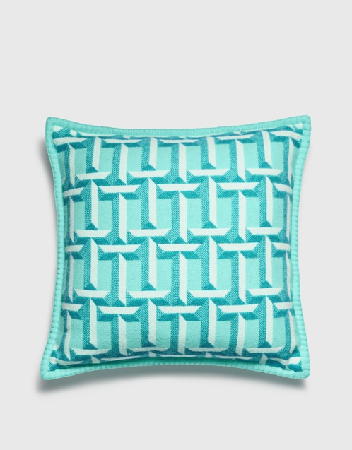 Tiffany & Co. Wool And Cashmere Pattern Of Alternating T Cushion