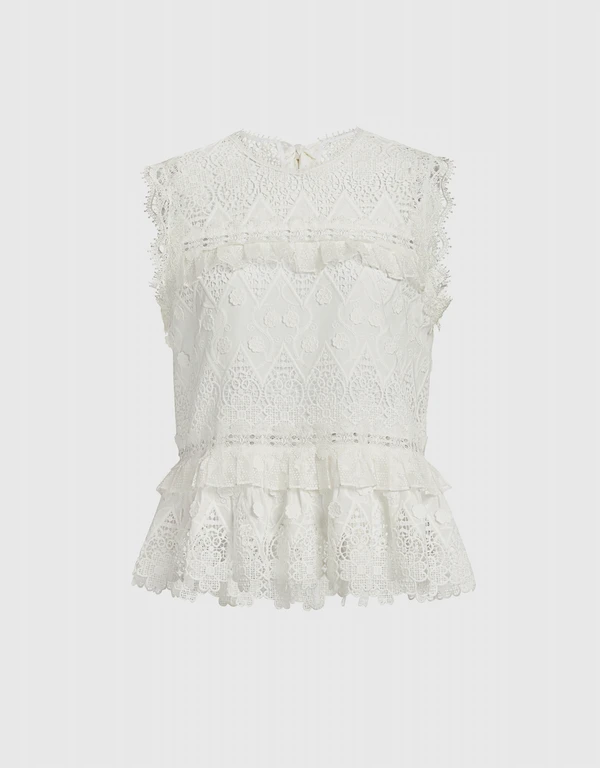 Alexis Effie Tie-Back Ruffled Lace top 