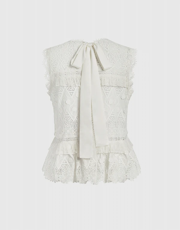 Alexis Effie Tie-Back Ruffled Lace top 
