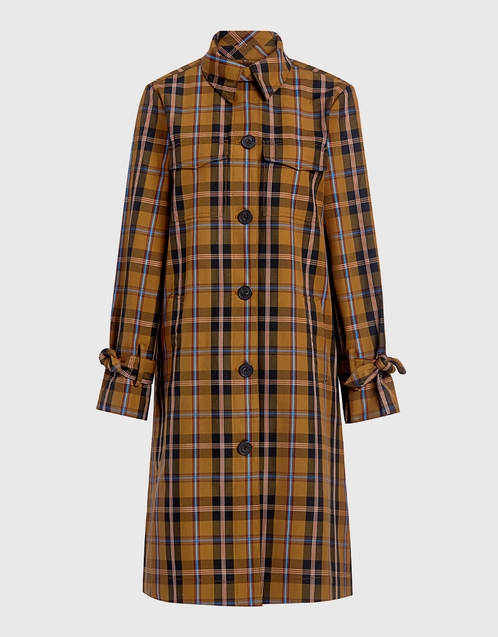 Lam 10 Crosby Plaid Long Trench, Long Trench Coat Designs