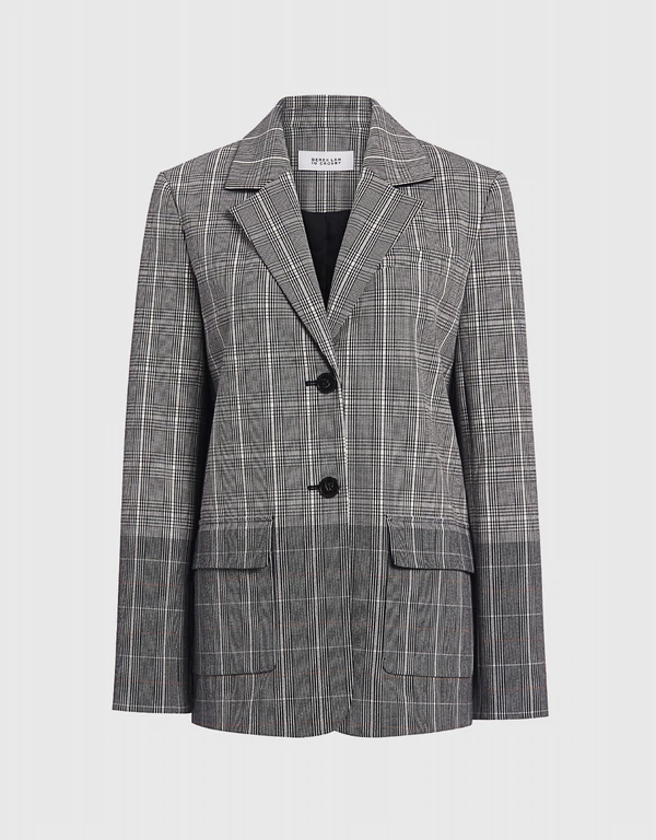 Derek Lam 10 Crosby 雙色格紋法蘭絨加大寬鬆西裝外套