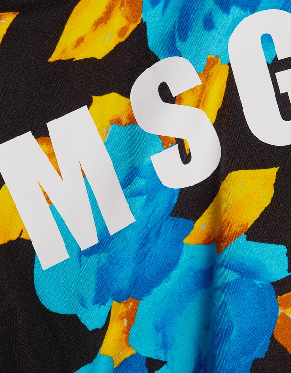 MSGM 花卉太空棉短版運動衫