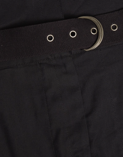 Kinney Folded Belt Cropped Wide-leg Pants