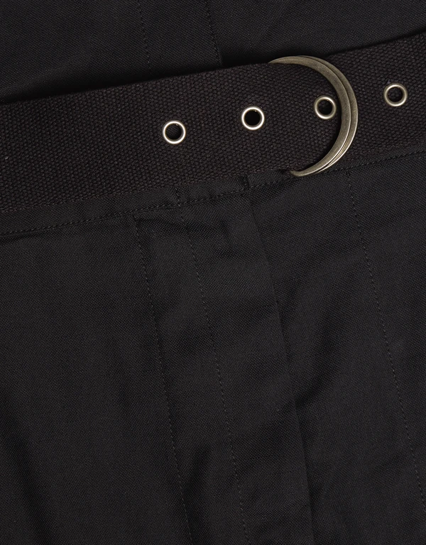 Sea Kinney Folded Belt Cropped Wide-leg Pants