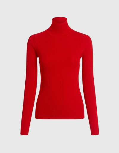 Fine Merino Wool High Neck Knitted Top