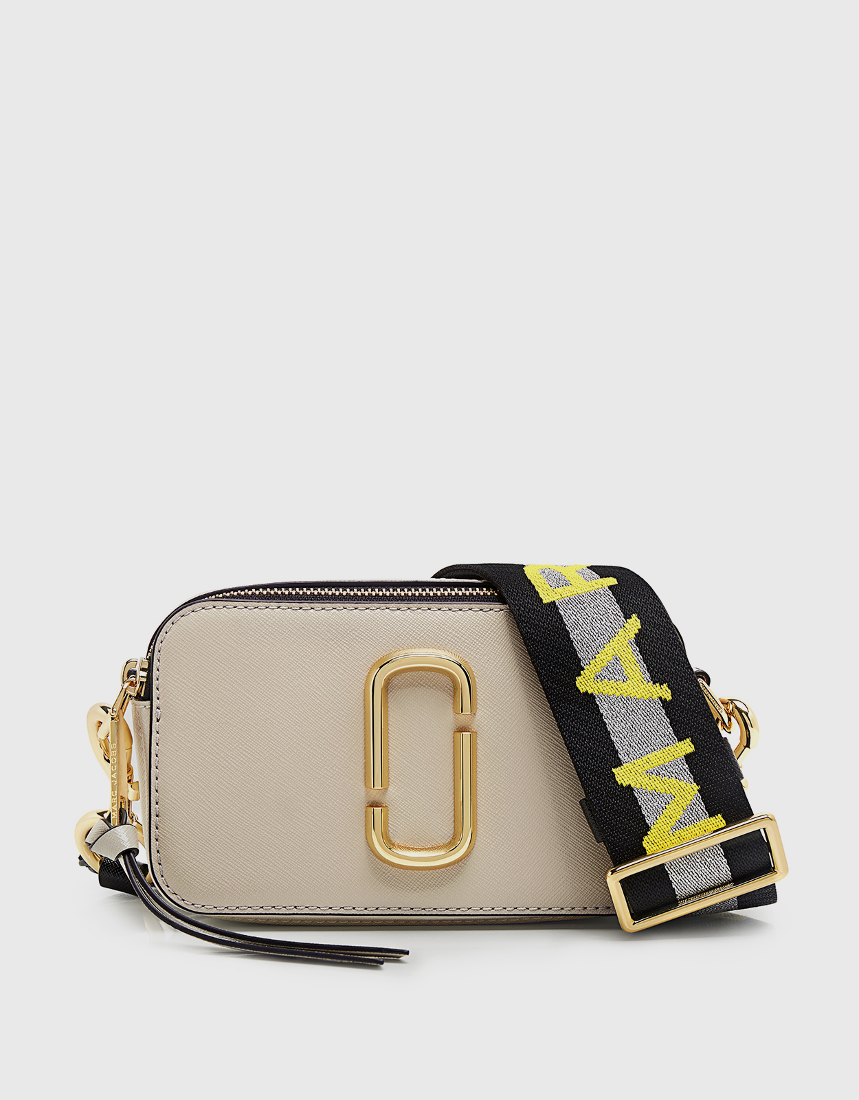 Marc Jacobs White The Snapshot Small Saffiano Leather Camera Bag at FORZIERI