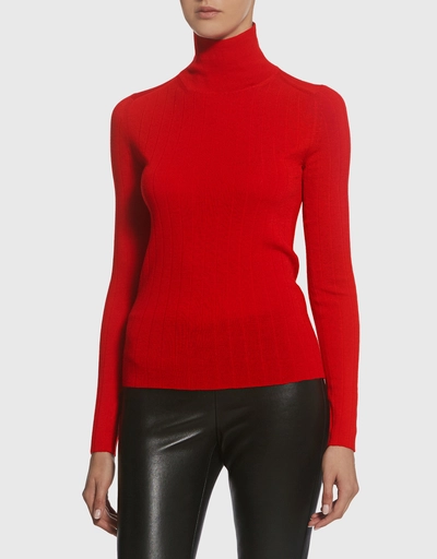 Fine Merino Wool High Neck Knitted Top