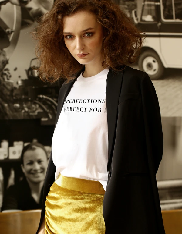Imperfections Are Perfect For Me Slogan Tee