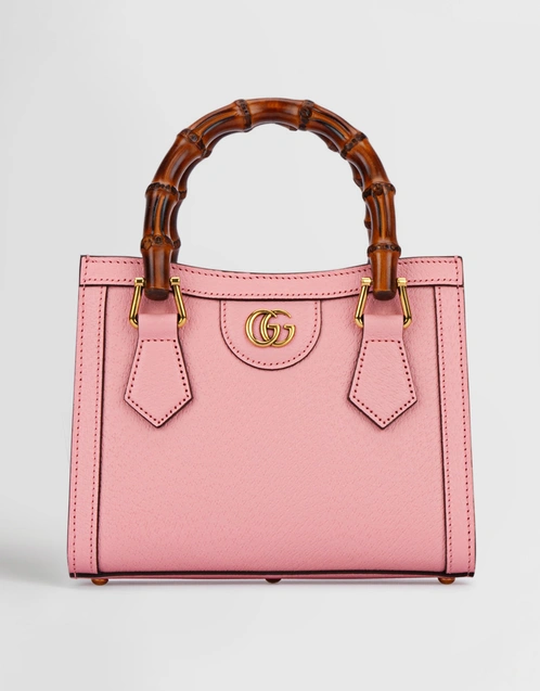 Gucci Diana Mini Leather Bamboo Handle Crossbody Tote Bag (トート  