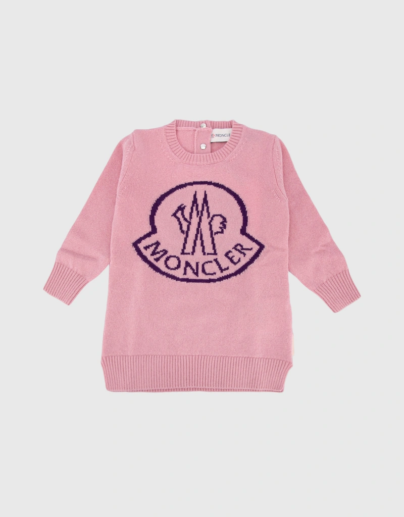 Wool Cashmere Logo Knitted Dress - 9/12 Wool Cashmere Logo Knitted Dress - 9/12