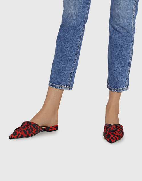 No.21 Pointy Knot Leopard Animal-print Mules (Mules,Flat Mules) IFCHIC.COM