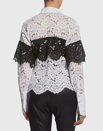 Justine Two-toned Sheer Lace Shirt