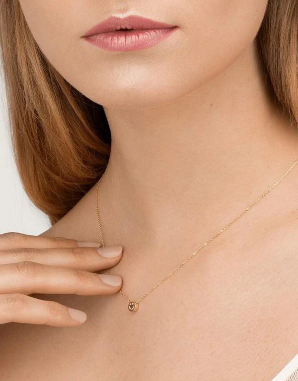 Ruifier Jewelry  Modern Words Fine Diamond-Happy Necklace 