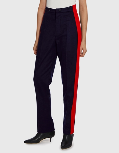 Annam High-rise Side Stripe Felted Pants